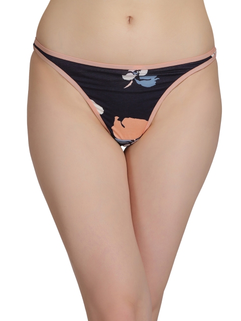 

Clovia Women Navy Blue Floral Thong PN2138P08