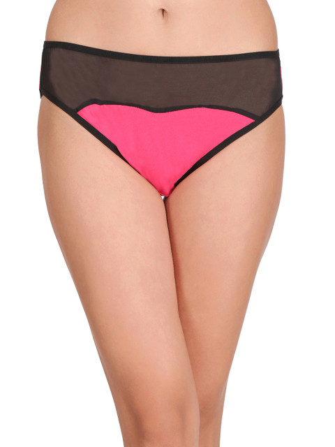 

Clovia Women Pink And Black Bikini Briefs PN2016P14