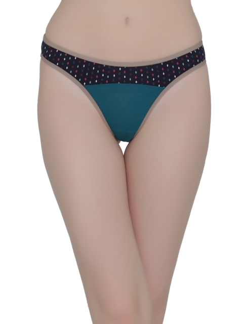 

Clovia Women Teal Printed Thong PN2103P08