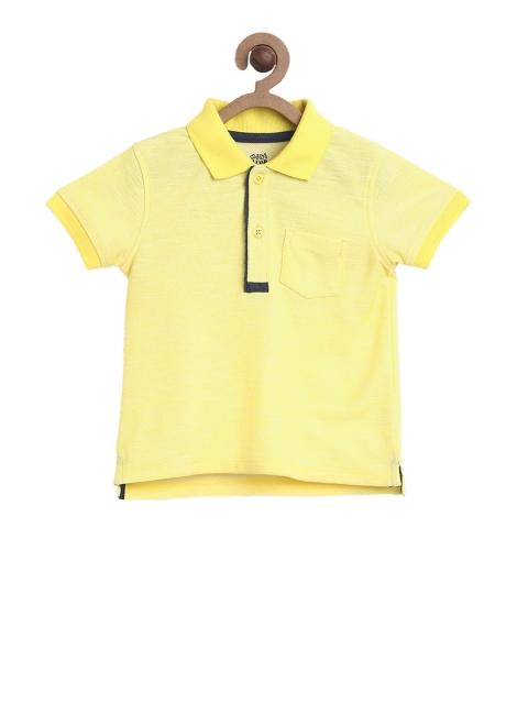 

MINI KLUB Boys Yellow Solid Polo Collar T-shirt
