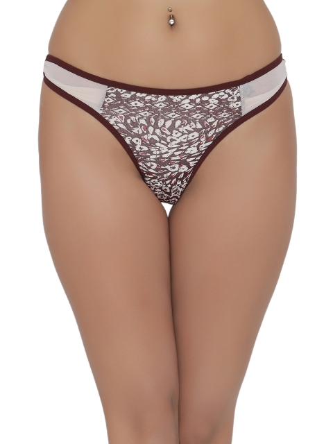 

Clovia Women Maroon and Off-White Printed Briefs PN1940P09