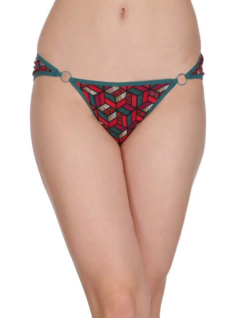 

Clovia Women Green and Red Printed Bikini Briefs PN2279P17