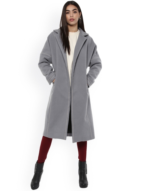 

Kazo Grey Front-Open Overcoat
