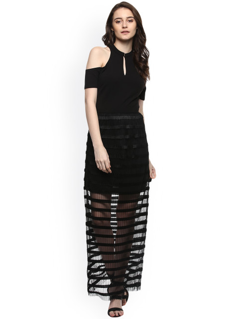 

Kazo Women Black Solid Maxi Dress