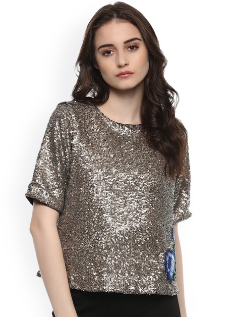 

Kazo Women Gold-Toned Embellished Top