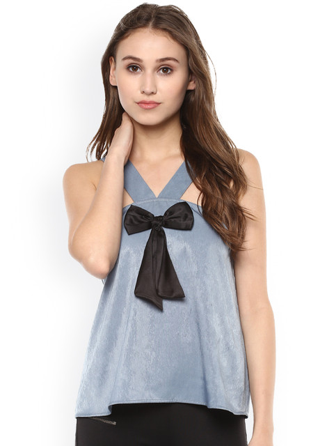 

Kazo Women Blue Solid Tank Top