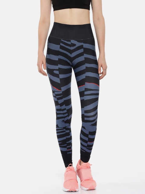 

ADIDAS Women Blue & Black TRAIN Printed MIRACL Tights