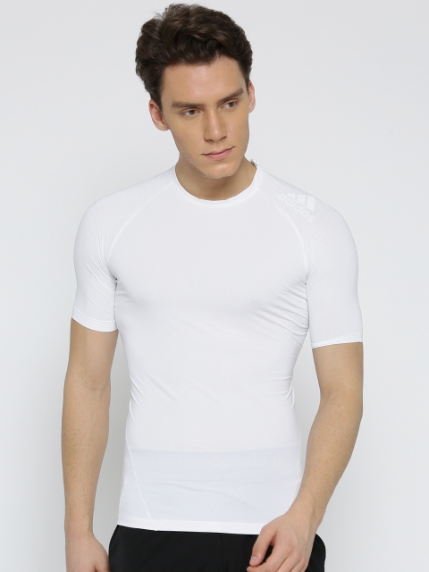 

ADIDAS Men White Alphaskin TEC Solid Training T-shirt