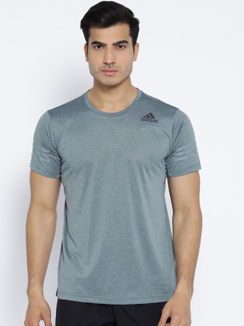 

ADIDAS Men Grey Solid Round Neck Training Freelift T-shirt