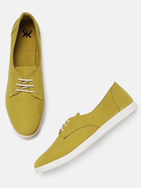 

Kook N Keech Women Mustard Slip-On Sneakers