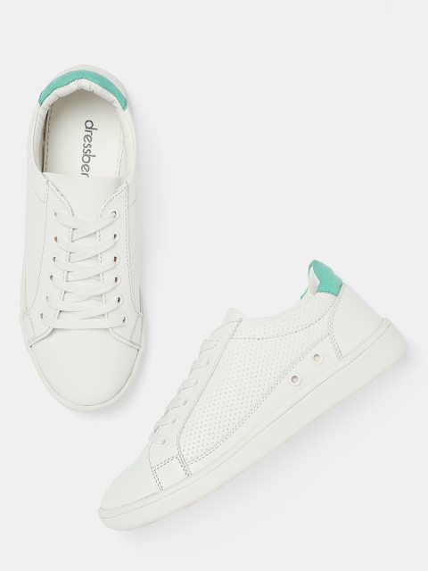

DressBerry Women White Textured Sneakers