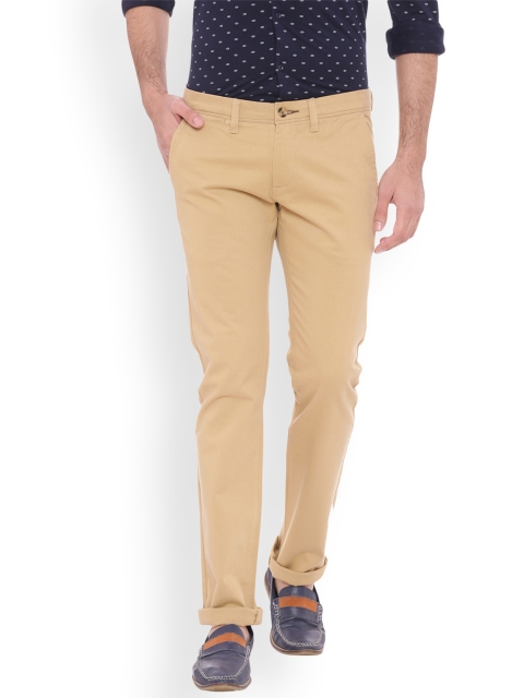 

Basics Men Khaki Skinny Fit Self Design Chinos