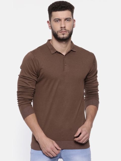

Jack & Jones Men Brown Solid Polo T-shirt