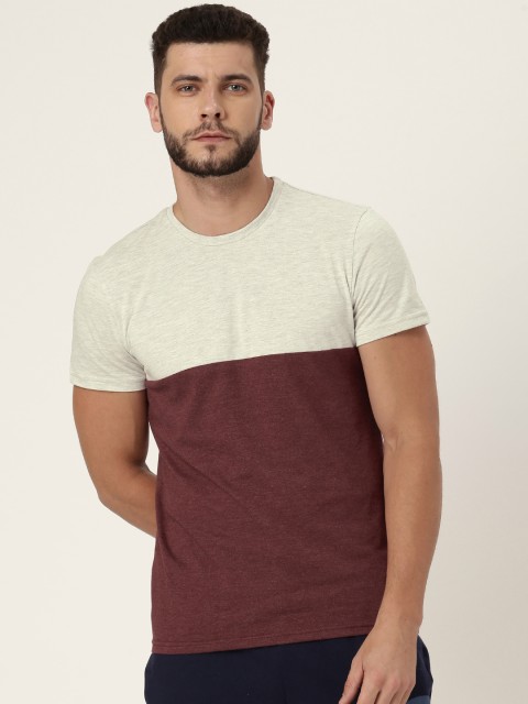 

United Colors of Benetton Men Grey Melange Solid Round Neck T-shirt