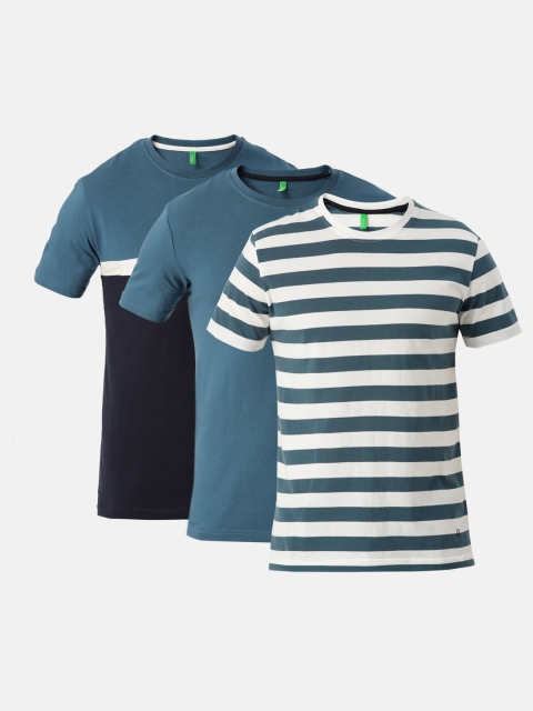United Colors of Benetton Men Pack of 3 T-shirts, Blue