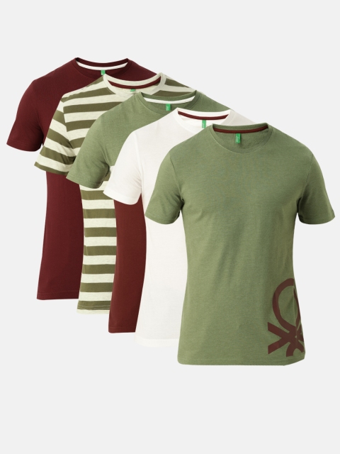

United Colors of Benetton Men Pack of 5 T-shirts, Maroon