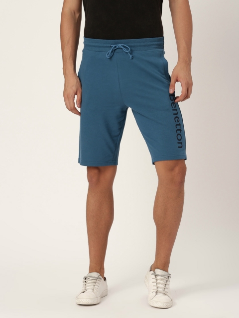 

United Colors of Benetton Men Blue Solid Regular Fit Shorts