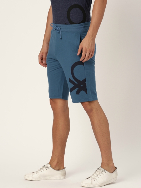 

United Colors of Benetton Men Blue Solid Regular Fit Shorts