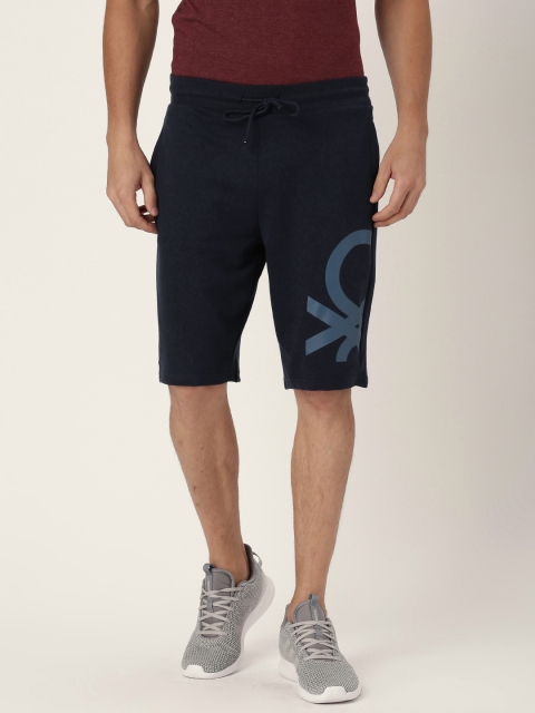 

United Colors of Benetton Men Navy Solid Regular Fit Shorts, Navy blue