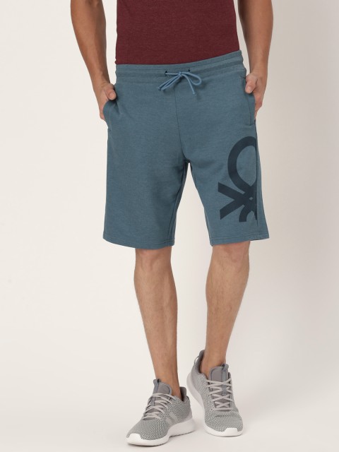 

United Colors of Benetton Men Blue Printed Shorts