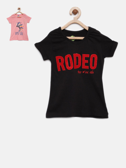 

YK Girls Pack of 2 T-shirts, Black