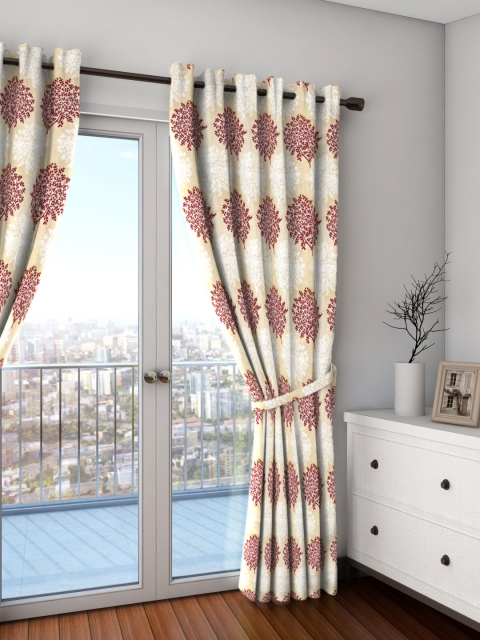 

Skipper Furnishings Purple & Beige Single Long Door Curtain