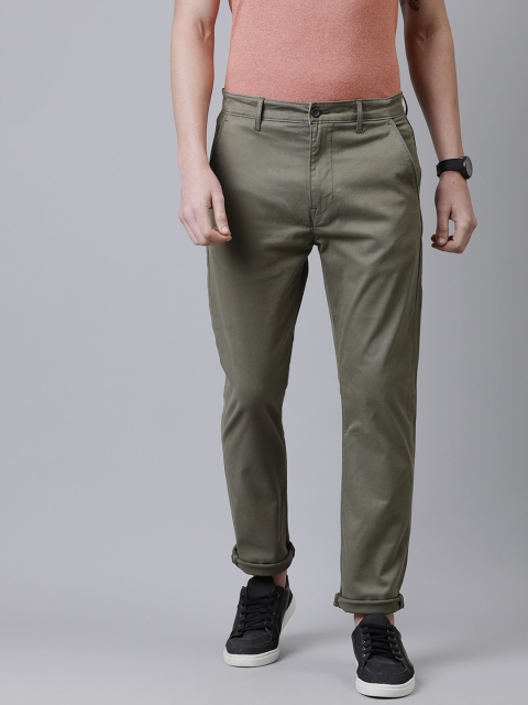 

Levis Men Olive Green Straight Fit Solid Regular Trousers