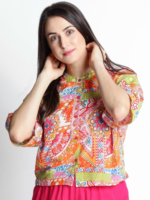 

AKKRITI BY PANTALOONS Women Multicoloured Printed Shirt Style Top, Multi