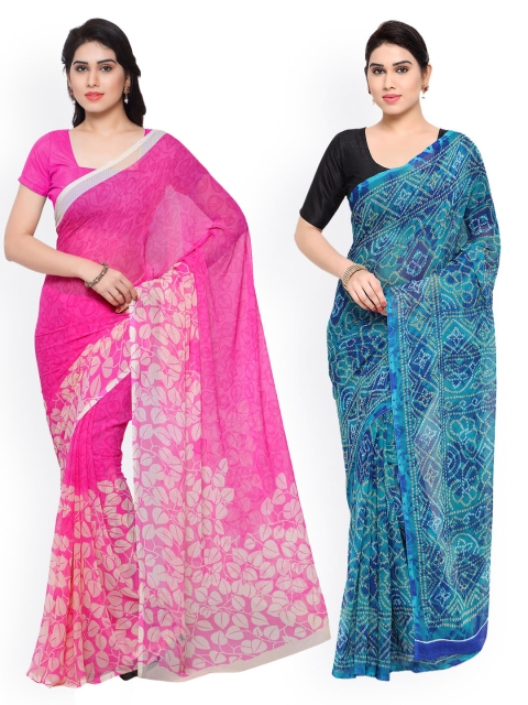 

Vaamsi Pack of Two Printed Sarees, Pink