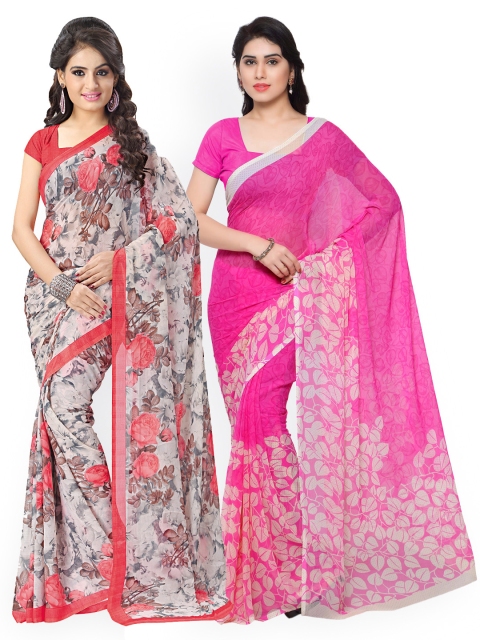 

Vaamsi Pack of Two Printed Sarees, Pink