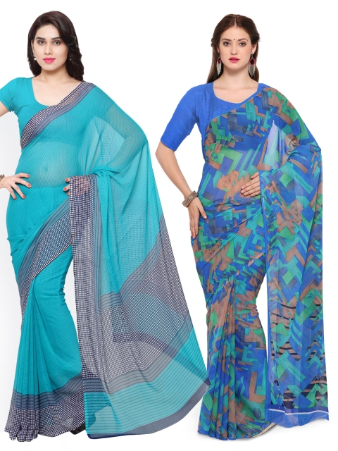 

Vaamsi Pack of Two Printed Sarees, Blue