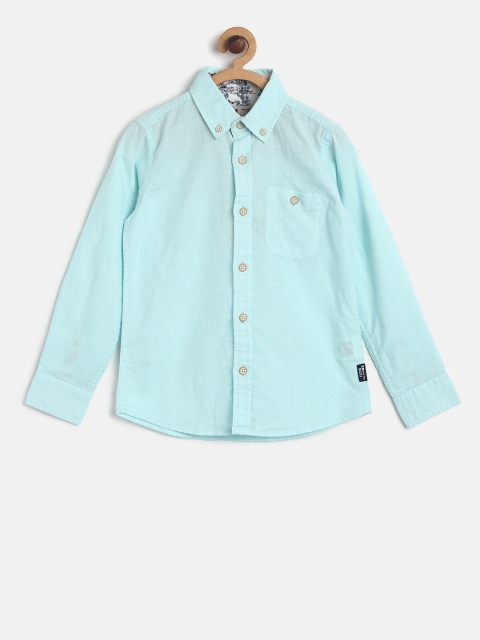 

Flying Machine Boys Blue Regular Fit Solid Casual Shirt