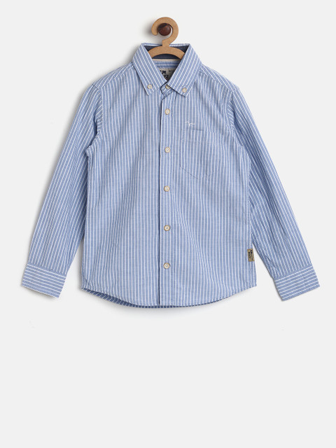 

Flying Machine Boys Blue Regular Fit Striped Casual Shirt