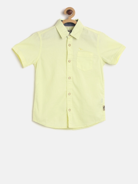 

Flying Machine Boys Yellow Regular Fit Solid Casual Shirt