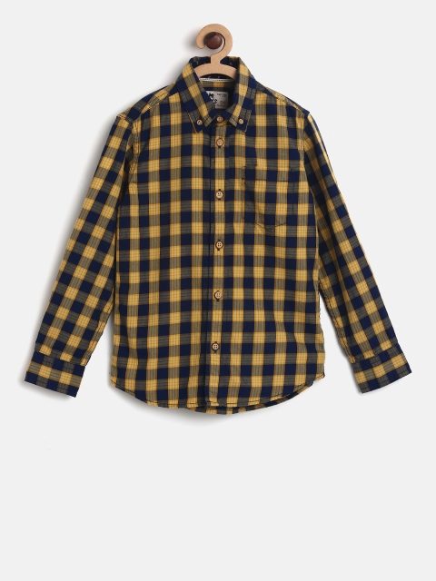 

Flying Machine Boys Yellow & Navy Checked Casual Shirt