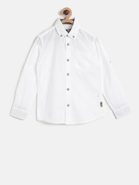 

Flying Machine Boys White Solid Casual Shirt