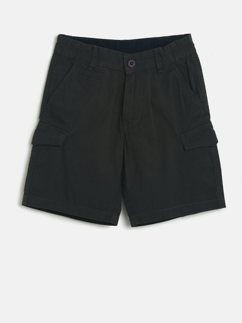 

Flying Machine Boys Charcoal Grey Solid Regular Fit Cargo Shorts