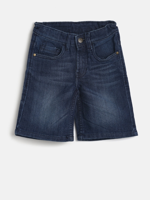 

Flying Machine Boys Blue Solid Regular Fit Denim Shorts