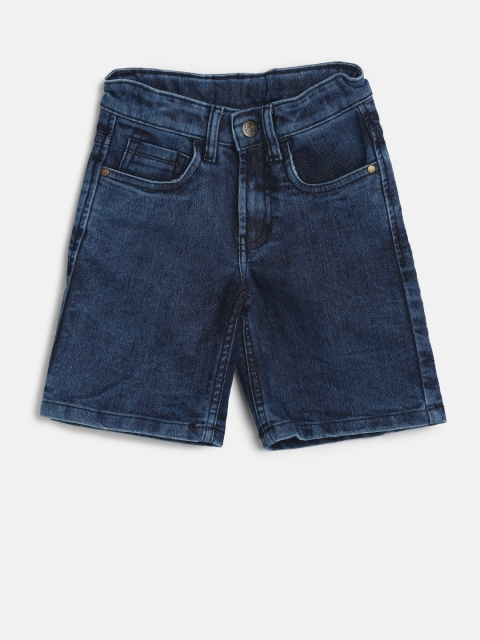 

Flying Machine Boys Blue Solid Regular Fit Denim Shorts