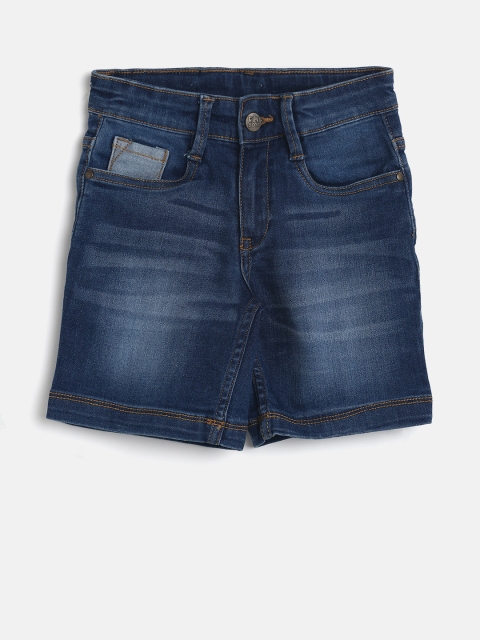 

Flying Machine Boys Blue Washed Regular Fit Denim Shorts