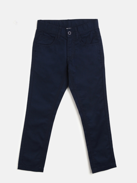 

Flying Machine Boys Navy Blue Regular Fit Solid Regular Trousers