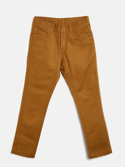 

Flying Machine Boys Brown Slim Fit Solid Regular Trousers