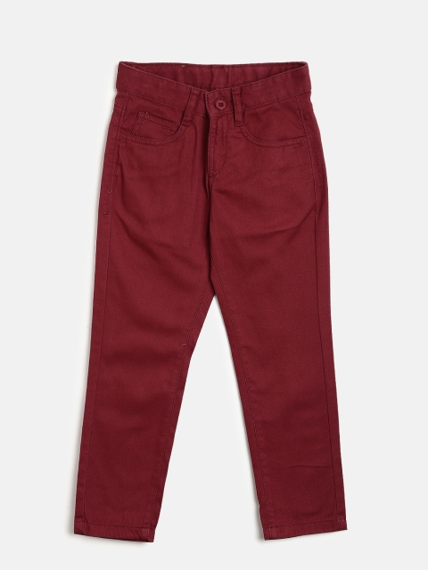 

Flying Machine Boys Maroon Regular Fit Solid Chinos