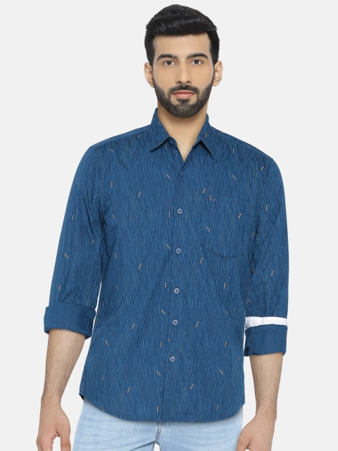 

Lee Men Blue Regular Fit Printed Casual Shirt