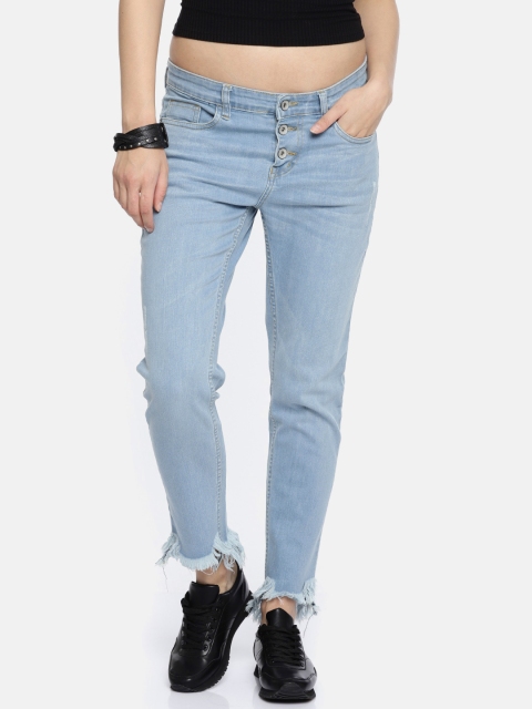 

Roadster Women Blue Slim Fit Mid-Rise Low Distress Stretchable Jeans