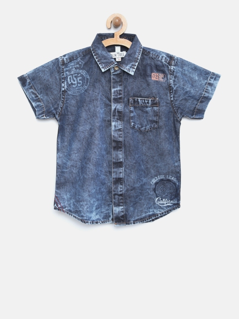 

Palm Tree Boys Blue Chambray Casual Shirt