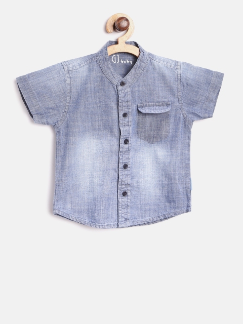 

Gini and Jony Boys Blue Regular Fit Faded Chambray Shirt