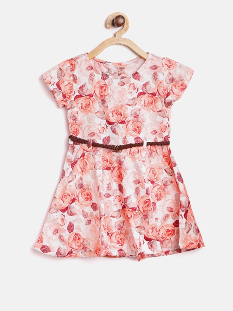 

Palm Tree Girls Peach-Coloured Floral Print Fit & Flare Dress