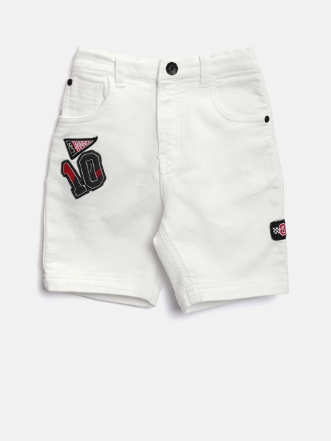

Gini and Jony Boys White Solid Shorts
