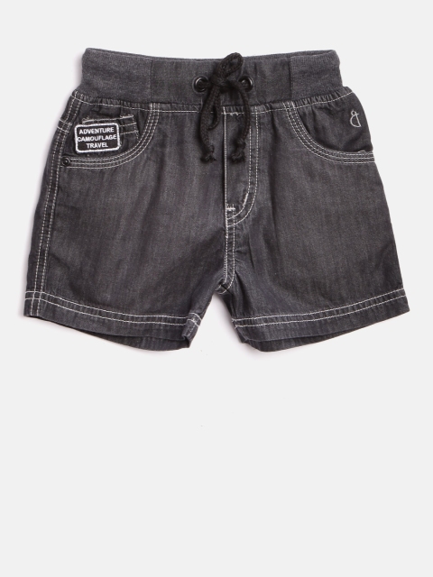 

Gini and Jony Boys Black Solid Regular Shorts